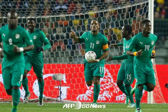 드로그바(36, 가운데)를 포함한 코트디부아르 월드컵 대표팀의 최종 23인 명단이 발표됐다./ 사진=AFPBBNews