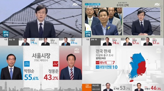 JTBC 선거방송 화면