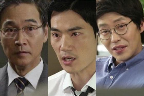 왼쪽부터 배우 정보석, 김강우, 엄기준/사진=KBS 2TV \'골든크로스\' 영상 캡처