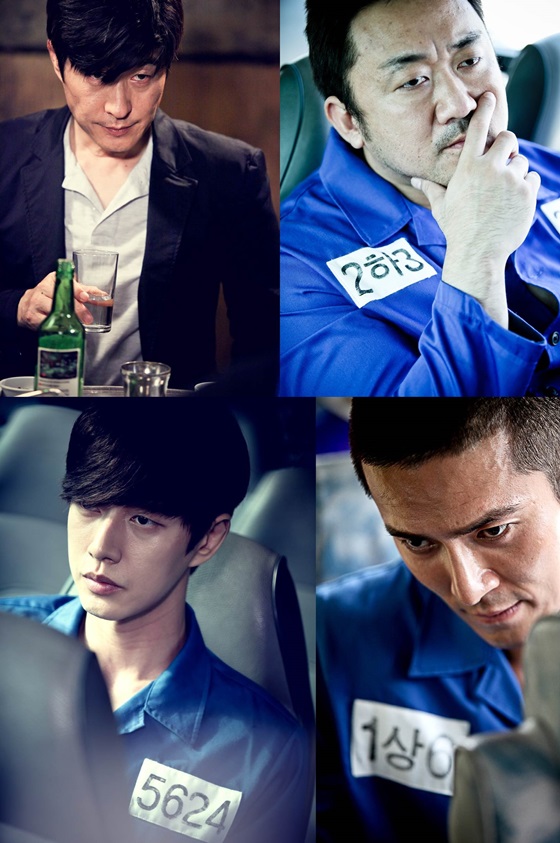 (왼쪽부터 시계방향) 김상중, 마동석, 조동혁, 박해진/사진제공=CJ E&M