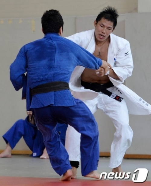 유도 남자 81kg급에서 8강에 오른 김재범. /사진=뉴스1<br /><br />
<br /><br />
<br /><br />
