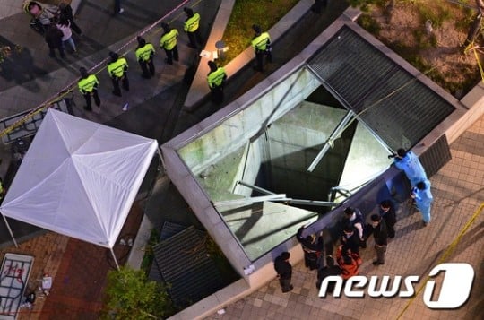 판교 사고 현장. /사진=News1<br /><br />
<br /><br />
