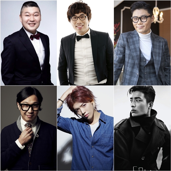 강호동, 정태호, 김범수, 박성진, 강남, 하하(사진 맨 왼쪽 위부터 시계방향으로)/사진제공SM C&C, 타조엔터테인먼트, 일광폴라리스 엔터테인먼트, QUAN 엔터테인먼트, 정글엔터테인먼트, 에스팀