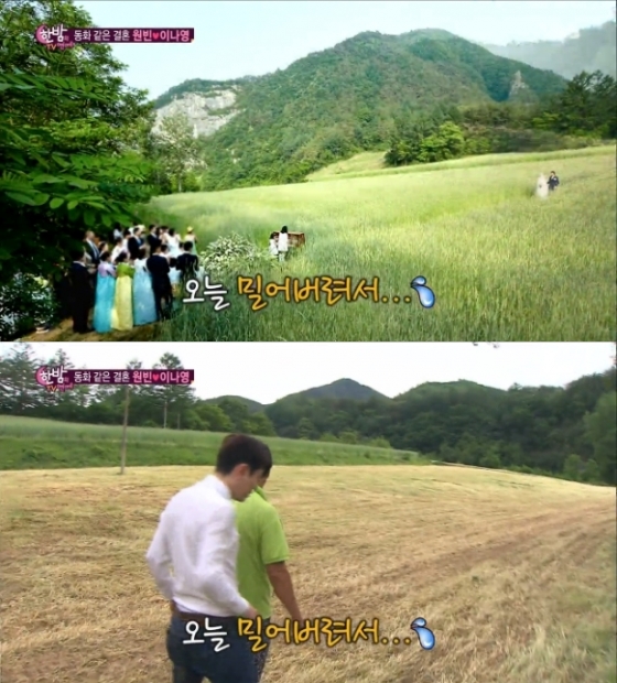 원빈과 이나영이 결혼한 밀밭/사진=SBS '한밤의 TV연예'캡처 