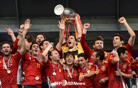 유로 2012 대회 우승팀 스페인. /AFPBBNews=뉴스1