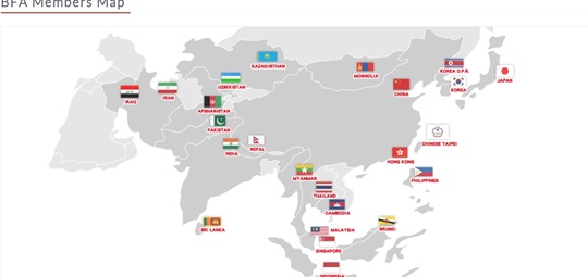 BFA회원국 지도/사진= 아시아 야구연맹