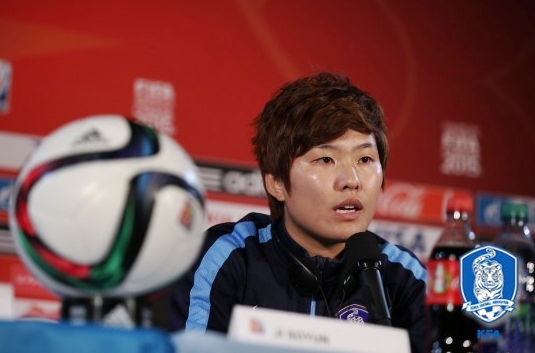 지소연. /사진=대한축구협회 제공<br /><br />
<br /><br />
