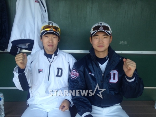 조수행(왼쪽)과 서예일. /사진=김지현 기자