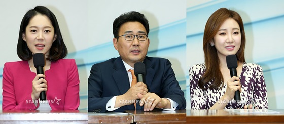 (왼쪽부터) 엄지인 아나운서, 박영환 앵커, 김솔희 아나운서/사진=김휘선 인턴기자