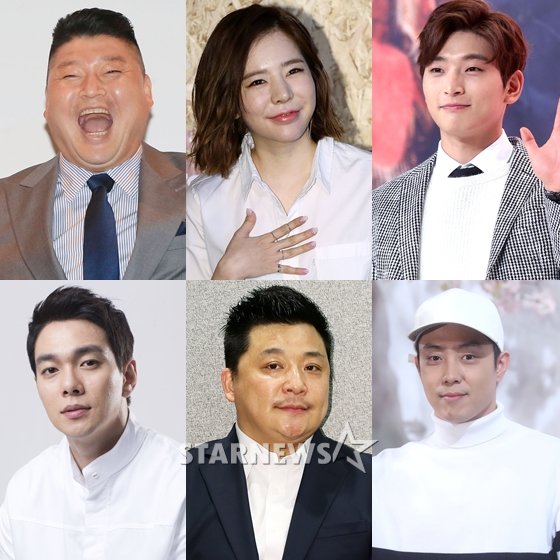강호동, 써니, 정진운, 은지원, 윤정수, 이규한(사진 왼쪽 위부터 시계방향으로)/사진=스타뉴스