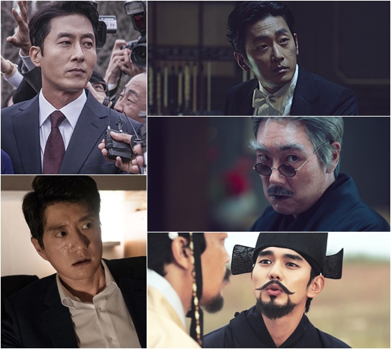 사진 왼쪽 위부터 시계방향으로 김주혁, 하정우, 조진웅, 유승호, 김명민 / 사진=스틸컷