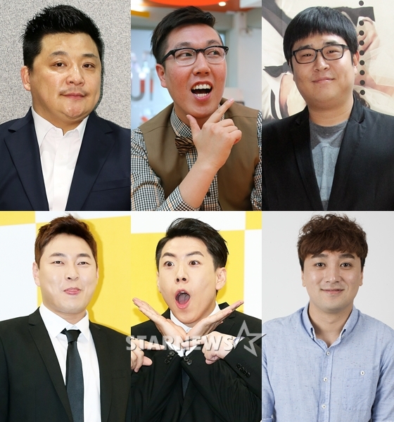 개그맨 윤정수, 김영철, 문세윤, 황제성, 양세찬, 이진호(사진 왼쪽 위부터 시계방향으로)/사진=스타뉴스