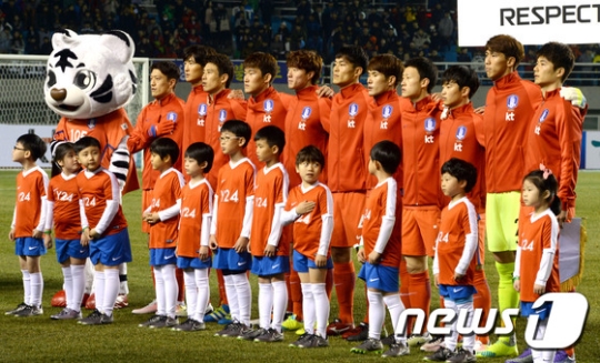 한국 축구 대표팀. /사진=뉴스1<br /><br />
<br /><br />
