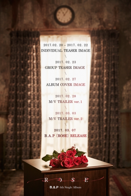 B.A.P 새 싱글 음반 \'로즈\' 컴백 스케줄 포스터 / 사진제공=TS엔터테인먼트