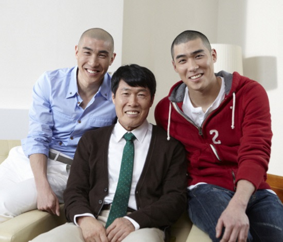 차범근 부자(왼쪽부터) 차두리, 차범근, 차세찌 / 사진=광고 촬영 스틸컷