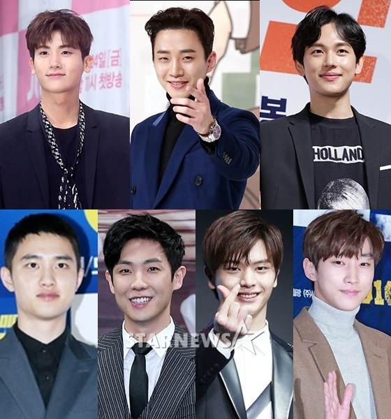 (왼쪽 위부터 시계방향)박형식, 준호, 임시완, 진영, 육성재, 이준, 도경수 / 사진=스타뉴스