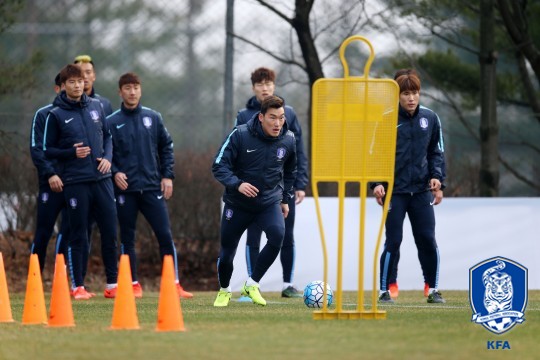 27일 대표팀 훈련 모습. /사진=대한축구협회 제공