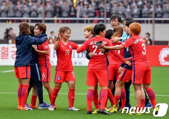 대한민국 여자축구 대표팀 선수들. /사진=평양 사진공동취재단(뉴스1)
