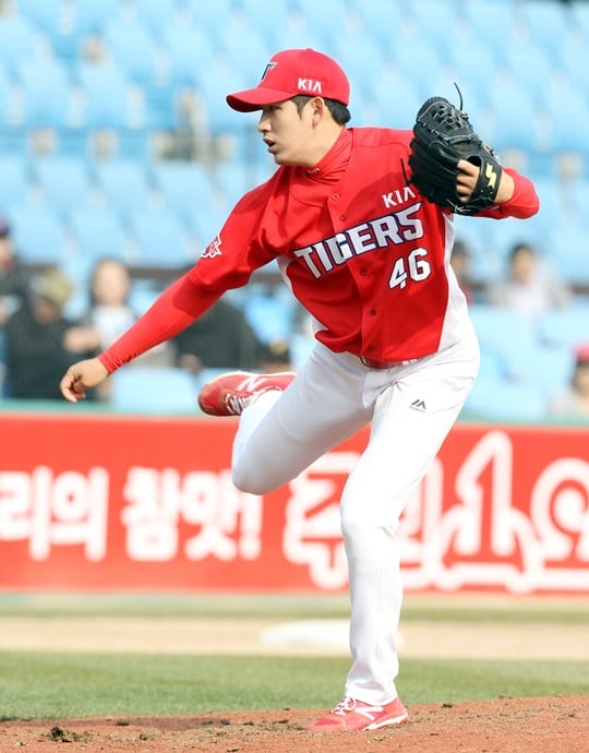 13일 롯데 자이언츠와의 주중 원정 3연전 첫 판에 선발로 나서는 박진태. /사진=KIA 타이거즈 제공<br /><br />
<br /><br />
