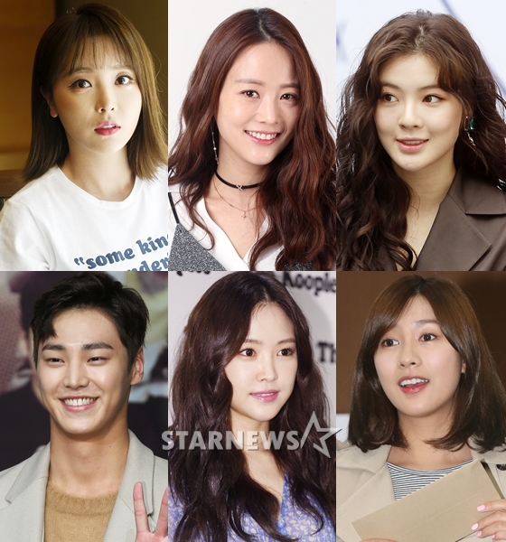 홍진영, 손여은, 이선빈, 하영, 나은, 이태환(사진 위 왼쪽부터 시계방향)/사진=스타뉴스