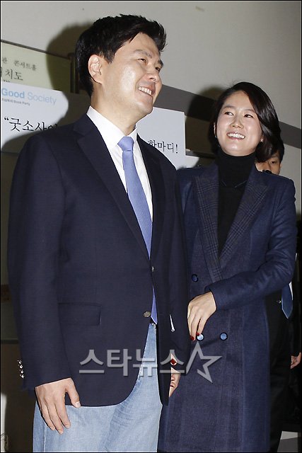 지상욱 의원과 심은하 / 사진=스타뉴스