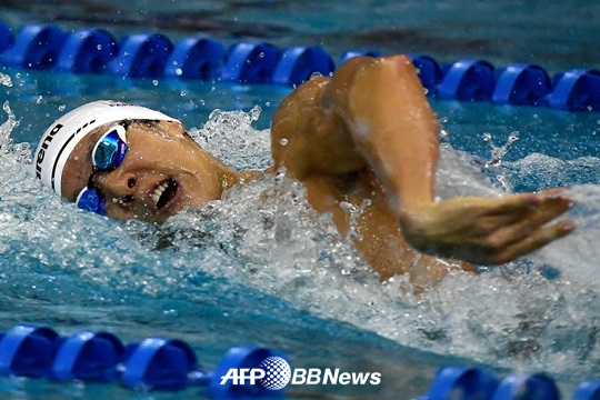 2017 세계수영선수권 400m 자유형에서 4위를 기록한 박태환. /AFPBBNews=뉴스1