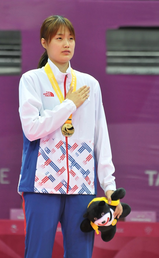 태권도 여자 67kg급에서 금메달을 딴 김잔디. /사진=대한체육회 제공