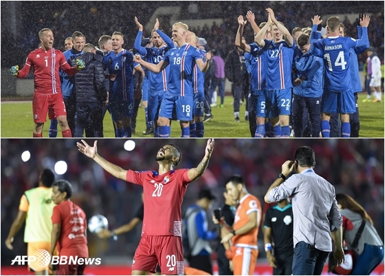 월드컵을 처음으로 밟게 된 아이슬란드와 파나마(위, 아래 순서) /AFPBBNews=뉴스1