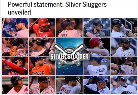 실버슬러거 수상자 18인 /사진=MLB.com 캡처