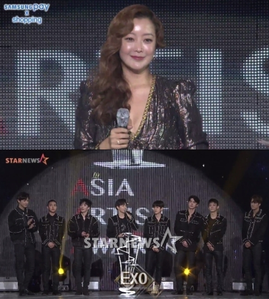 김희선(위)과 엑소 / 사진=스타뉴스 홈페이지 영상 캡처