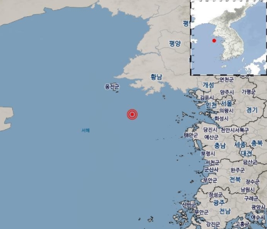 인천 인근 해역에서 지진이 발생했다 /사진=기상청 홈페이지 갈무리