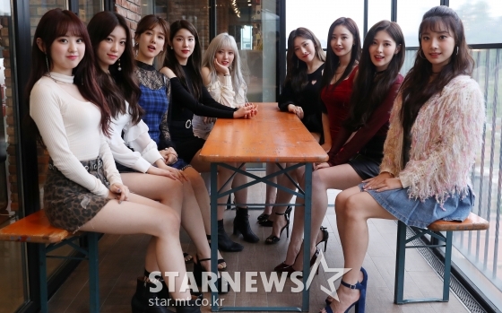 걸그룹 유니티 앤씨아, 이수지, 양지원, 지엔, 윤조, 예빈, 우희, 예비느 이현주(왼쪽부터)/사진=김휘선 기자