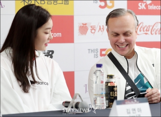 김연아와 데이비드 윌슨. /사진=김창현 기자