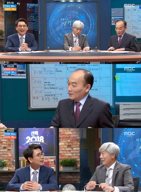 유시민 작가, 배철수, 전원책 변호사/사진=MBC '선택 2018 제7회 전국동시지방선거 개표방송-2018 배철수의 선거캠프' 방송화면