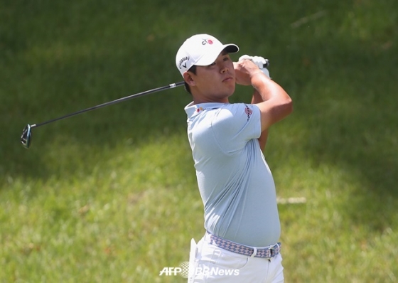 PGA 투어 트래블러스 챔피언십 2라운드에서 공동 25위로 떨어진 김시우. /AFPBBNews=뉴스1