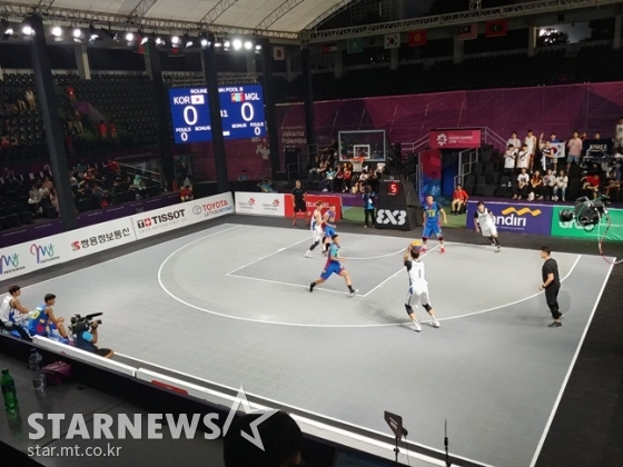 3X3 농구 한국과 몽골의 경기 모습. /사진=김동영 기자