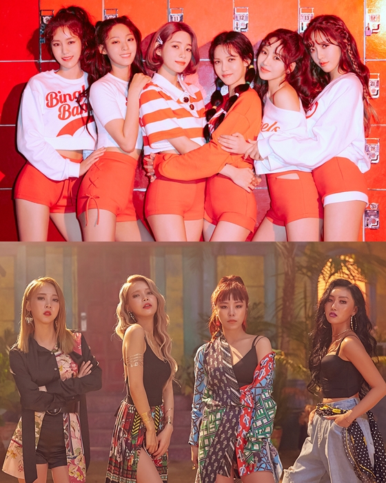 걸그룹 AOA(위), 마마무/사진제공=FNC엔터테인먼트,RBW