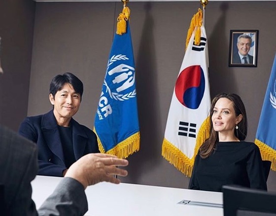 배우 정우성(왼쪽), 할리우드 톱스타 안젤리나 졸리 /사진=정우성 인스타그램