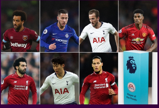 12월 EPL 이달의 선수상 후보자 7명. /사진=EPL 공식 홈페이지 캡처<br /><br />
<br /><br />
