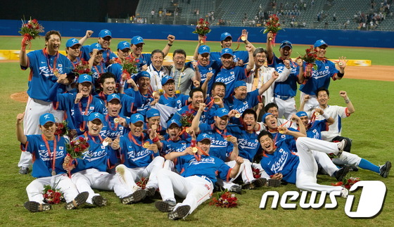 2008 베이징 올림픽 야구에서 금메달을 딴 한국 야구 대표팀./사진=뉴스1