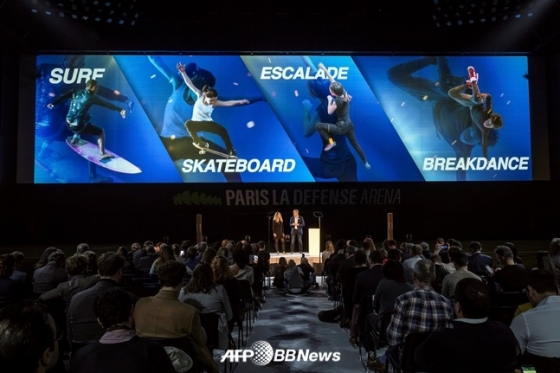 2024 파리올림픽 추가 종목으로 제출된 서핑, 스케이트보드, 스포츠클라이밍, 브레이크댄스./AFPBBNews=뉴스1