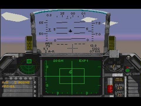 팰콘 3.0의 게임 화면. 당시부터 비행 시뮬레이션들은 컴퓨터 성능의 한계에 도전하하는 게임들이 많았습니다. 지금도 어느 정도는 그렇죠.