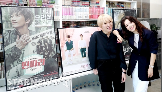 스타메이커 제작사 비욘드제이 한지완 작가(사진 왼쪽), 정아름 대표/사진=김창현 기자