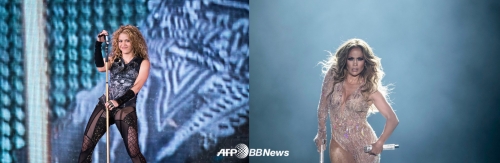 샤키라와 머라이어 캐리 공연모습 /AFPBBNews=뉴스1