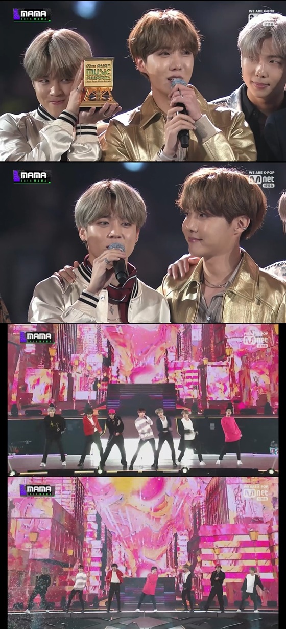 그룹 방탄소년단 /사진=엠넷 \'2019 마마(2019 Mnet Asian Music Awards)\' 방송화면 캡처