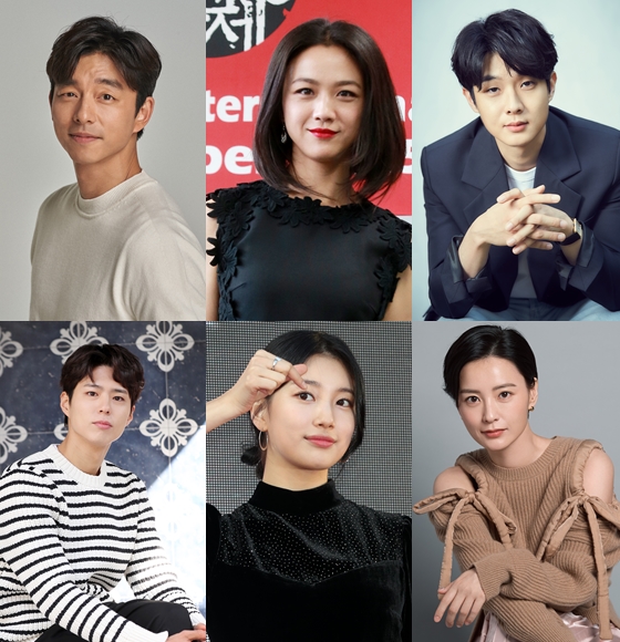 공유, 탕웨이, 최우식, 정유미,수지, 박보검 등 김태용 감독의 '원더랜드'에 출연하는 배우들(왼쪽 상단부터 시계 방향으로)