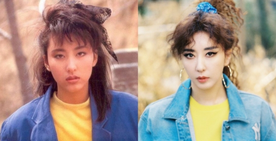 1987년 김완선(왼쪽)과 2020년 김완선