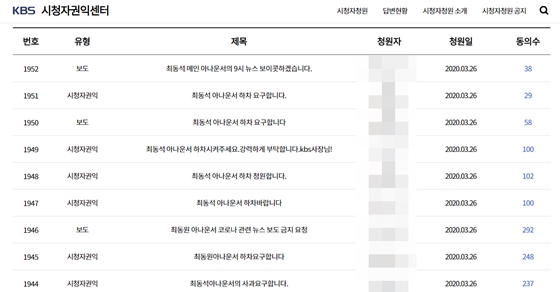 /사진=KBS 시청자권익센터 시청자청원 게시판 캡처