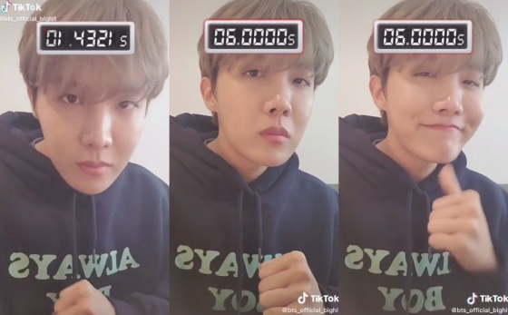 방탄소년단(BTS) 제이홉 /사진=빅히트엔터테인먼트 공식 틱톡 영상 캡쳐
