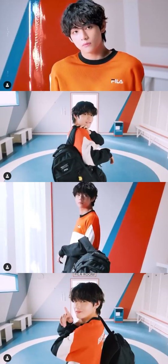 방탄소년단(BTS) 뷔 /사진=휠라 인스타그램 동영상 화면 캡쳐 